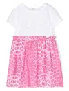 Philipp Plein Junior Cheetah-print A-line Dress In Pink