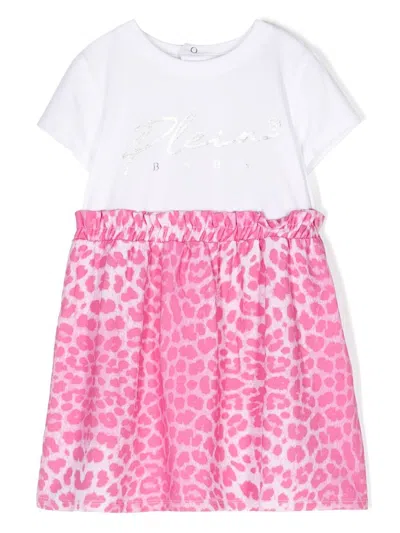 Philipp Plein Junior Babies' Cheetah-print A-line Dress In Pink