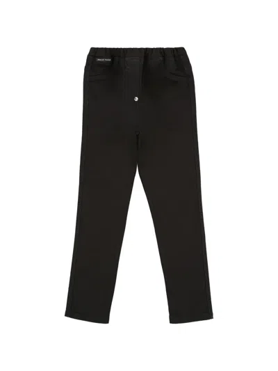 Philipp Plein Junior Kids' Elastic-waist Logo-detail Jeans In Black