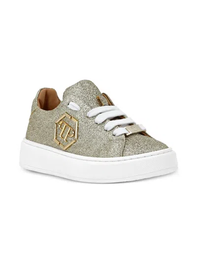 Philipp Plein Junior Glitter Hexagon Sneakers In Multi