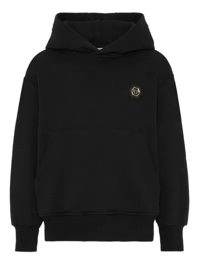 Philipp Plein Junior Kids' Graphic Hoodie In Black