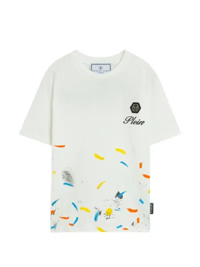 Philipp Plein Junior Kids' Graphic Print T-shirt In White