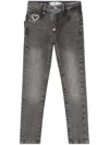 Philipp Plein Junior Heart Jeggins In Grey
