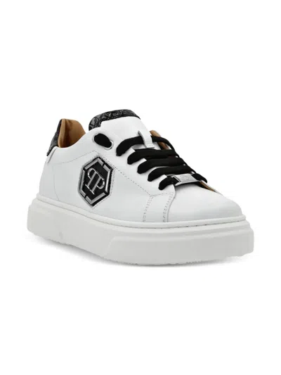 Philipp Plein Junior Hexagon Low-top Sneakers In White