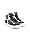Philipp Plein Junior Hi-top Hexagon Sneakers In Black