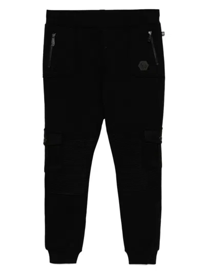 Philipp Plein Junior Kids' Jersey Sweatpants In Black