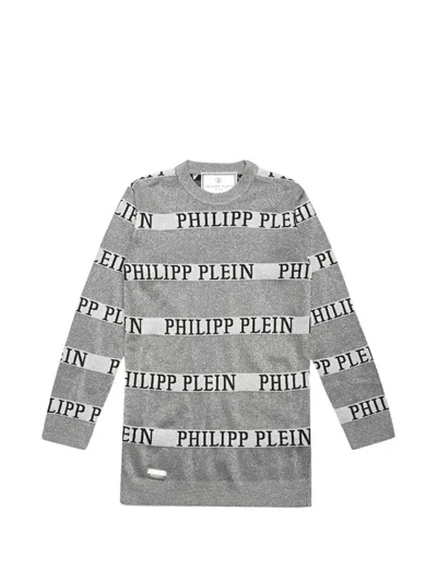 Philipp Plein Junior Knit Dress In Gray