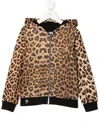 Philipp Plein Junior Leopard-print Hoodie In Neutrals
