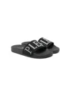 Philipp Plein Junior Plein Crystal-embellished Slides In Black