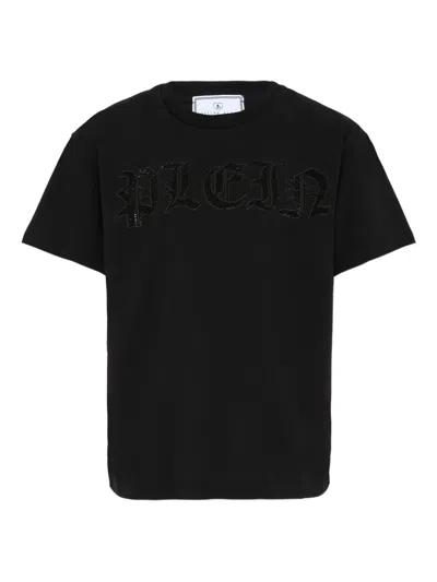 Philipp Plein Junior Kids' Logo-embellished T-shirt In Black
