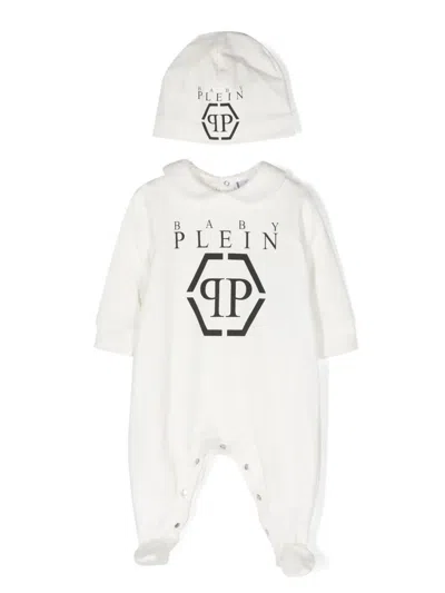 Philipp Plein Junior Babies' Logo-print Cotton Romper In White
