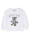 Philipp Plein Junior Logo-print Cotton Sweatshirt In White