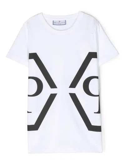 Philipp Plein Junior Kids' Logo-print Cotton T-shirt In White