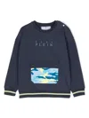 Philipp Plein Junior Logo-print Crew-neck Sweatshirt In Blue