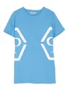 Philipp Plein Junior Logo-print Crew-neck T-shirt In Blue
