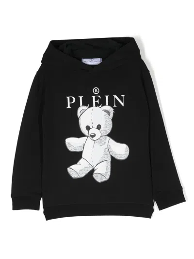 Philipp Plein Junior Kids' Logo-print Hoodie In Black