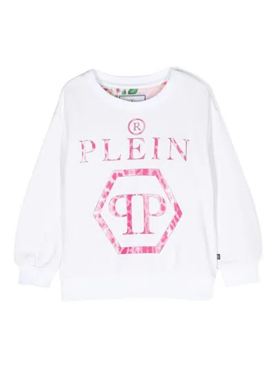 Philipp Plein Junior Kids' Sweatshirt Mit Logo-print In White