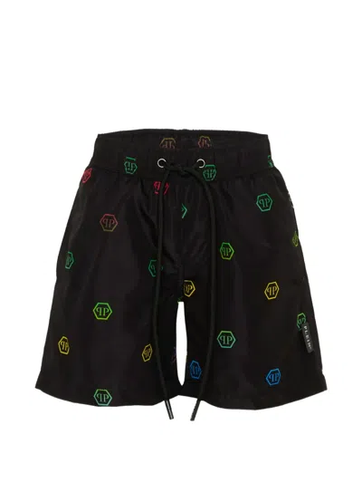 Philipp Plein Junior Logo-print Swim Shorts In Multi