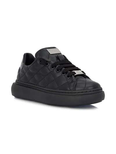 Philipp Plein Junior Kids' Matelassé Low-top Sneakers In Multi