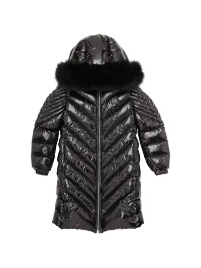 Philipp Plein Junior Kids' Puffer Coat In Black