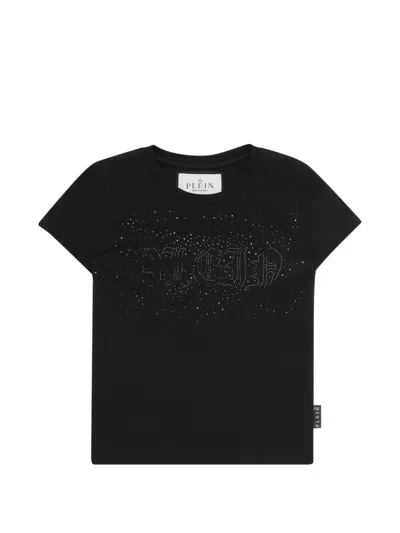 Philipp Plein Junior Kids' Round-neck T-shirt In Black