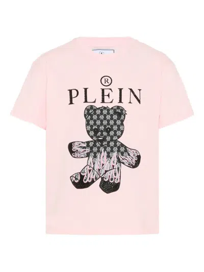 Philipp Plein Junior Kids' Short-sleeve Graphic-print T-shirt In Pink