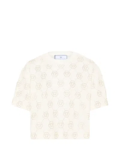 Philipp Plein Junior Kids' Short-sleeve Pattern T-shirt In Neutral