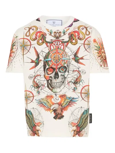 Philipp Plein Junior Kids' Short-sleeves Patterned T-shirt In Multi