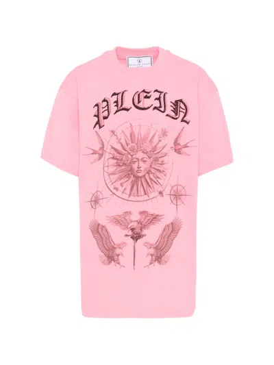Philipp Plein Junior Kids' Short-sleeves Print Dress In Pink