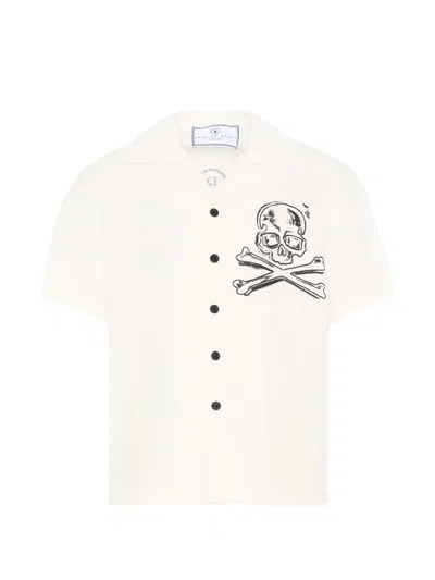 Philipp Plein Junior Kids' Short-sleeves Skull Shirt In White