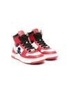 Philipp Plein Junior Skull-embroidery High-top Sneakers In Red
