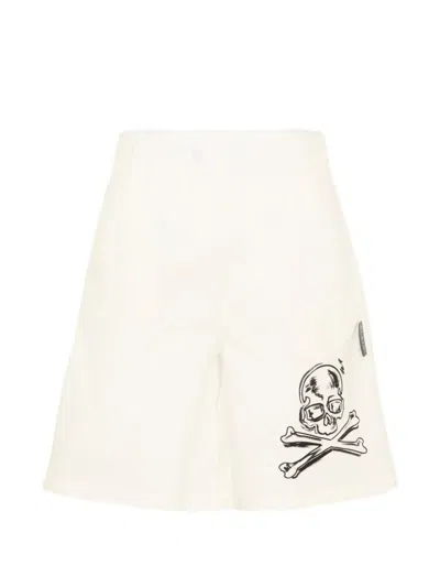 Philipp Plein Junior Kids' Skull-print Shorts In White
