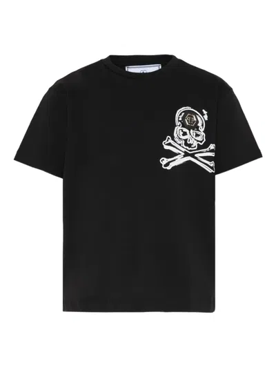 Philipp Plein Junior Kids' Skull-print T-shirt In Black