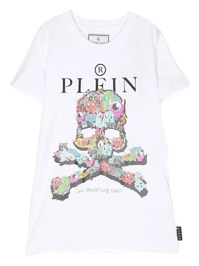 Philipp Plein Junior Kids' Skull-print T-shirt In White