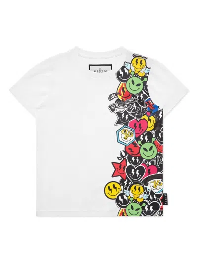 Philipp Plein Junior Kids' Smile-print T-shirt In White