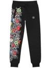 Philipp Plein Junior Smile-print Track Pants In 黑色