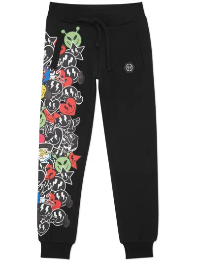PHILIPP PLEIN JUNIOR SMILE-PRINT TRACK PANTS