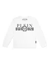 Philipp Plein Junior Gestreiftes Sweatshirt In Weiss
