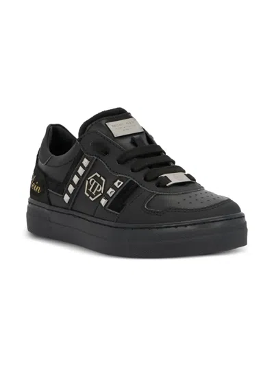 Philipp Plein Junior Kids' Studded Low-top Sneakers In Multi