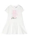 Philipp Plein Junior Teddy Bear-motif Dress In White