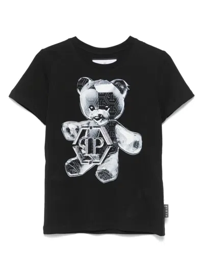 Philipp Plein Junior Kids' Teddy Bear-print T-shirt In Black