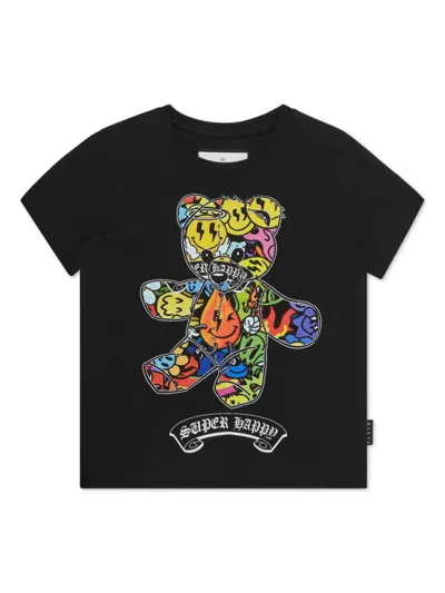 Philipp Plein Junior Kids' Teddy Bear-print T-shirt In Black