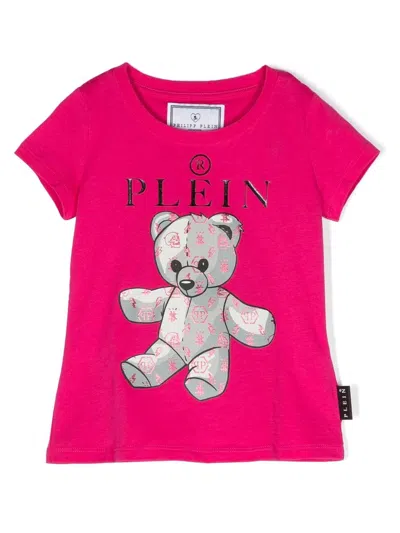 Philipp Plein Junior T-shirt Mit Teddy-print In Pink
