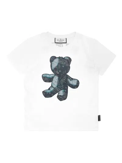 Philipp Plein Junior Kids' Teddy Bear T-shirt In White