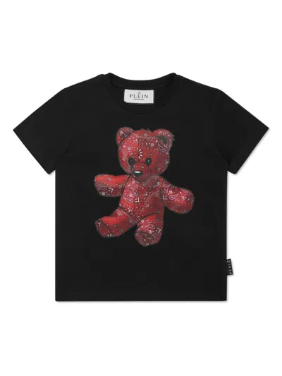 Philipp Plein Junior Kids' Teddy Bear T-shirt In Black