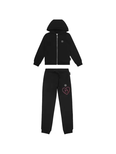 Philipp Plein Junior Teddy Bear-embellished Tracksuit (set Of Two) In Black