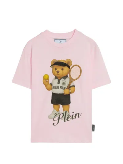 Philipp Plein Junior Kids' Teddy Graphic T-shirt In Pink