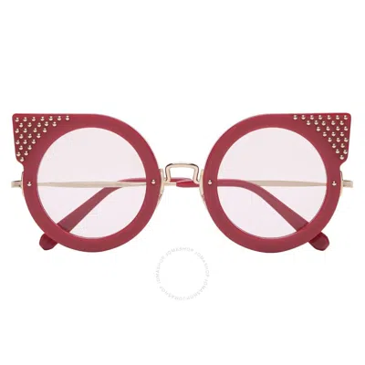 Philipp Plein Katy Light Raspberry Cat Eye Ladies Sunglasses 000-wes0048-pco002n-iuzg In Red