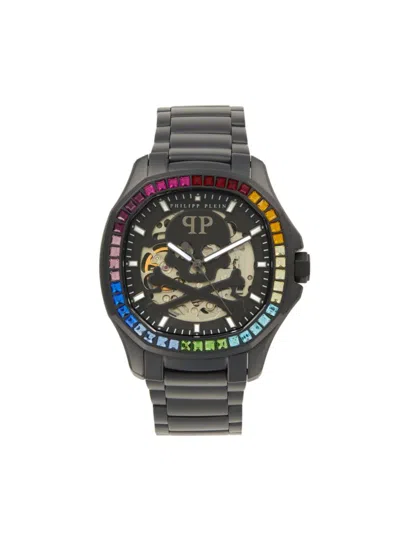 Philipp Plein $keleton $pectre 42mm Black Ip Stainless Steel & Preciosa Crystals Automatic Bracelet Watch