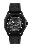Philipp Plein Men's Automatic Skeleton Spectre Black Silicone Strap Watch 42mm In Multi